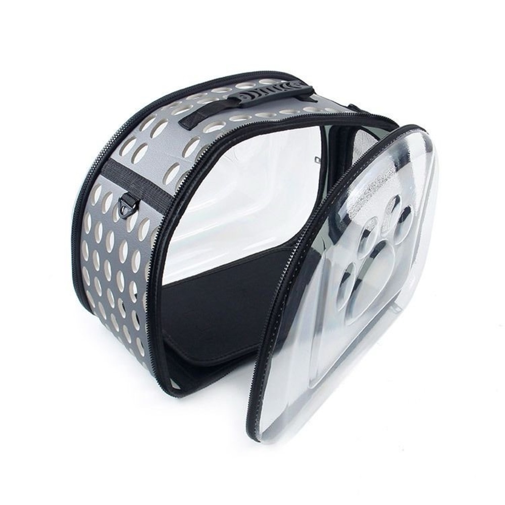 Transparent Pet Carrier with Paw Design